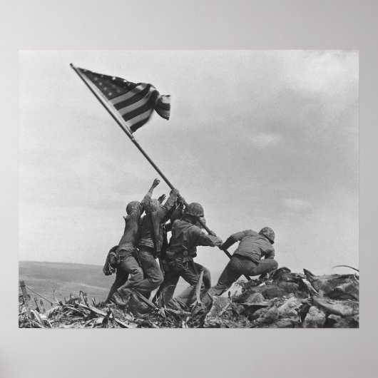 Poster Raising the Flag on Iwo Jima By Joe Rosenthal (Devant)