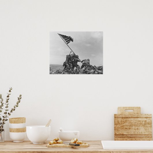 Poster Raising the Flag on Iwo Jima By Joe Rosenthal (Cuisine)