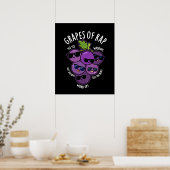 Poster Raisins De Rap Funny Fruit Pun Dark BG (Cuisine)