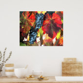 Poster Raisins de récolte et Feuilles (Cuisine)