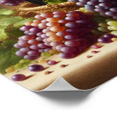 Poster Raisins et vin vie morte (Coin)