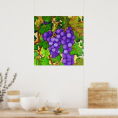 Poster Raisins pourpres sur un Grapevine (Cuisine)