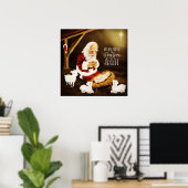 Poster ‘Raison de la saison’ Bébé Jésus avec Père Noël (Bureau à domicile)