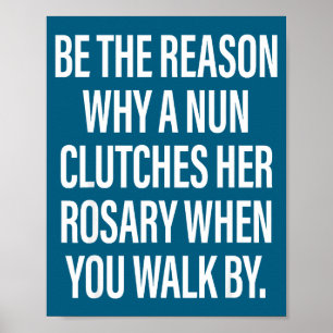 Poster Raison pour laquelle la nonne serre son rosaire qu