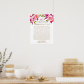 Poster Raisons de roses pourquoi on t'aime 60 choses anni (Cuisine)