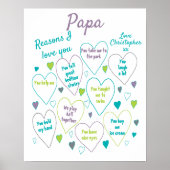 Poster Raisons J'Aime Papa Cadeau (Devant)