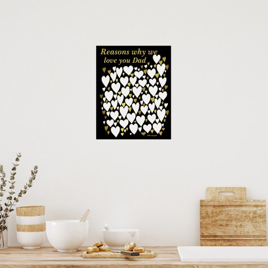 Poster Raisons pour lesquelles nous t'aimons Papa Cadeau (Cuisine)