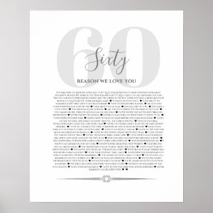 Poster Raisons pour lesquelles nous vous aimons 90,80 70,