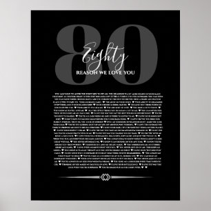 Poster Raisons que nous aimons à votre sujet 90,80 70, 60