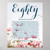 Poster Raisons que nous aimons à votre sujet 90,80 70, 60 (Devant)