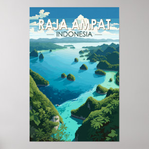 Poster Raja Ampat Indonésie Travel Art Vintage