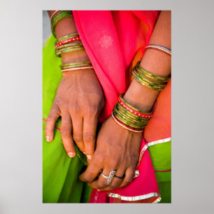 Poster Rajasthan Gros plan des mains des femmes