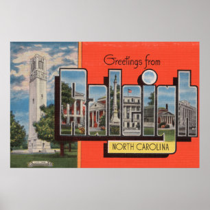 Poster Raleigh, la Caroline du Nord - grandes scènes 2 d