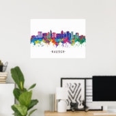 Poster Raleigh North Carolina Skyline (Bureau à domicile)