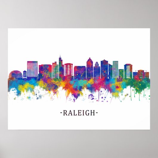 Poster Raleigh North Carolina Skyline (Devant)