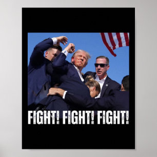 Poster Rally Fight Tee-trump Rally Fight ! Combattez ! Co