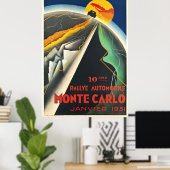 Poster Rallye Automobile Monte Carlo (Bureau à domicile)
