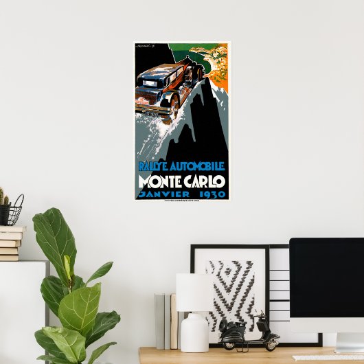 Poster Rallye automobile Monte Carlo ~ Annonce automobile (Bureau à domicile)