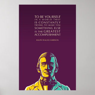 Poster Ralph Waldo Emerson Citation : Être soi-même