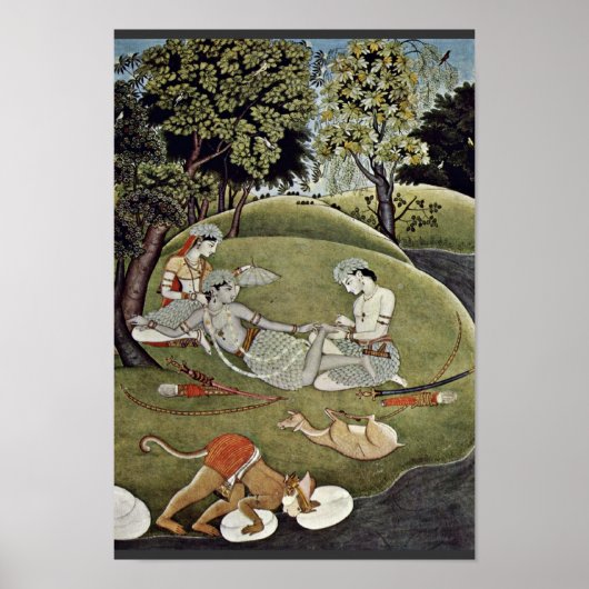 Poster Rama And Sata In The Forest By Indischer Maler Von (Devant)