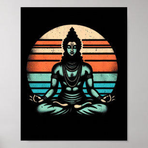 Poster Rama méditant Vintage Empowering Lord Ram Yoga M