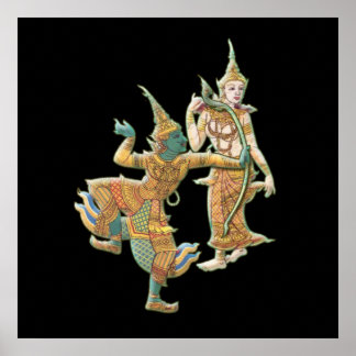 POSTER RAMA SITA - RAMAYANA HINDU BUDDHIST DIEU