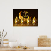 Poster Ramadan Golden Moon et Fanoos (Cuisine)