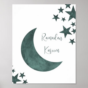 Poster Ramadan Kareem crescent Islam mubarak stars