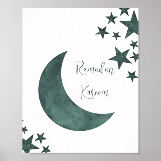 Poster Ramadan Kareem croissant Islam moubarak stars (Devant)