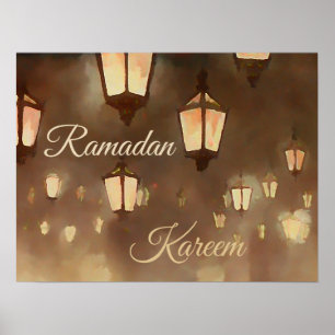 Poster Ramadan Kareem - peinture avec lampes