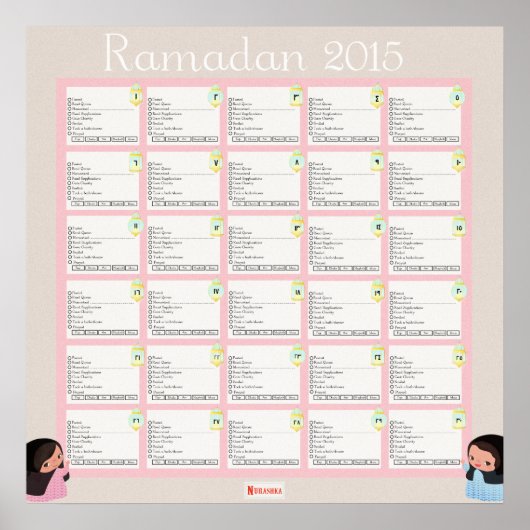 Poster Ramadhan Daily Checklist for GIRLS (Devant)
