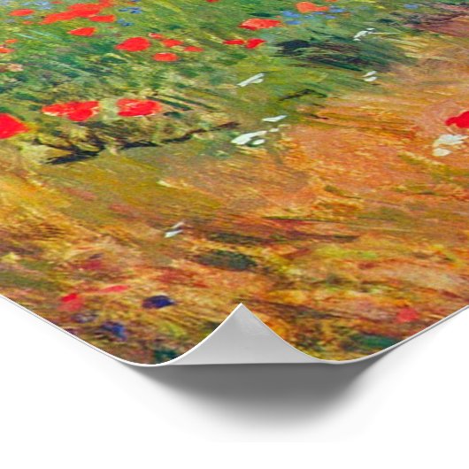 Poster Ramasser les fleurs dans un champ, Mary Cassatt (Coin)