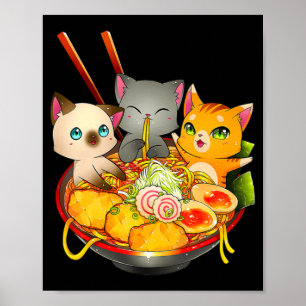 Poster Ramen Cat Kawaii Neko Anime Otaku Cats Japanese No