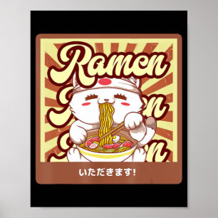 Poster Ramen Cat Neko Anime Kawaii Amoureux des chats jap