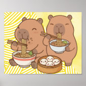 Poster Ramen de capybara drôle (Devant)