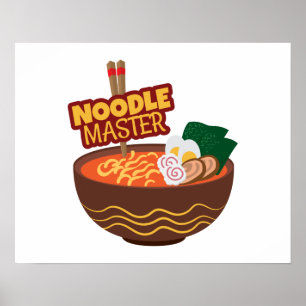 Poster Ramen Noodle Master Funny Japonais Idée cadeau