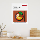 Poster Ramen, Nourriture japonaise, Style vectoriel Wall (Cuisine)