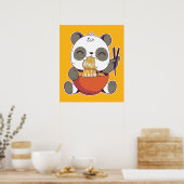 Poster Ramen Panda Cute (Cuisine)