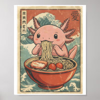 Ramen Rétro Axolotl Art de Nourriture Japonaise Ka