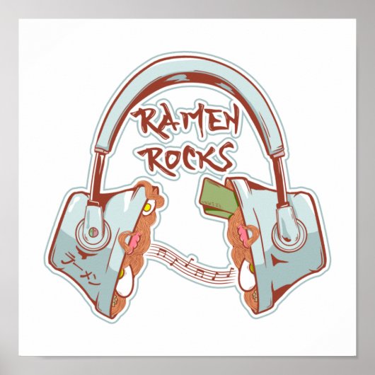 Poster Ramen Rocks Funny casque (Devant)