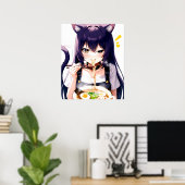 Poster Ramen Romp : La nouille de la chatte d'Anime Nirva (Bureau à domicile)