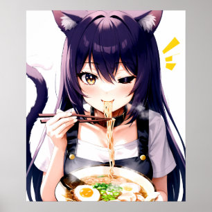 Poster Ramen Romp : La nouille de la chatte d'Anime Nirva