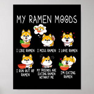Poster Ramen Shiba Inu Amoureux des chiens Nouilles Japon