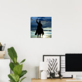 Poster Ranch coucher de soleil cheval équitation Cow-boy  (Bureau à domicile)