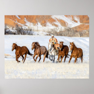 Poster Ranch de chevaux Hideout, wrangler et chevaux