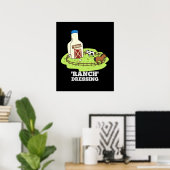 Poster Ranch Dressing Funny Food Pun Dark BG (Bureau à domicile)