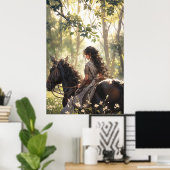 Poster Randonnée à cheval dans les bois - Ultra haute (Bureau à domicile)
