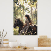 Poster Randonnée à cheval dans les bois - Ultra haute (Cuisine)