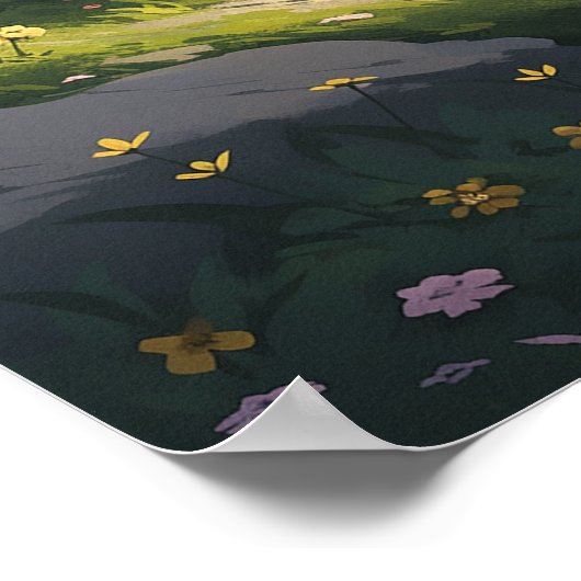 Poster Randonnée à cheval dans les bois - Ultra large (Coin)