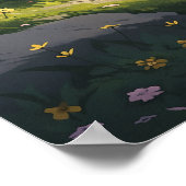 Poster Randonnée à cheval dans les bois - Ultra large (Coin)